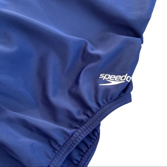 Speedo Women’s Performance Navy Moderate Ultraback PowerFLEX One Piece Swimsuit - Picture 7 of 11